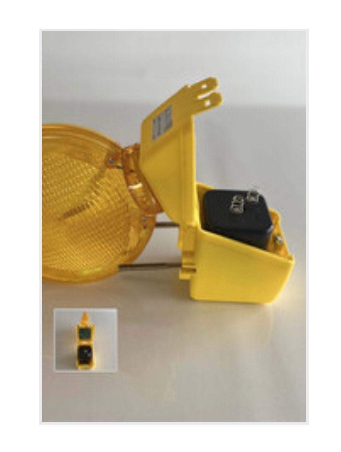 Gele bouwlamp / waarschuwingslamp met 25 6 v batterijen, Ophalen of Verzenden, Gebruikt, Minder dan 50 watt, Lamp