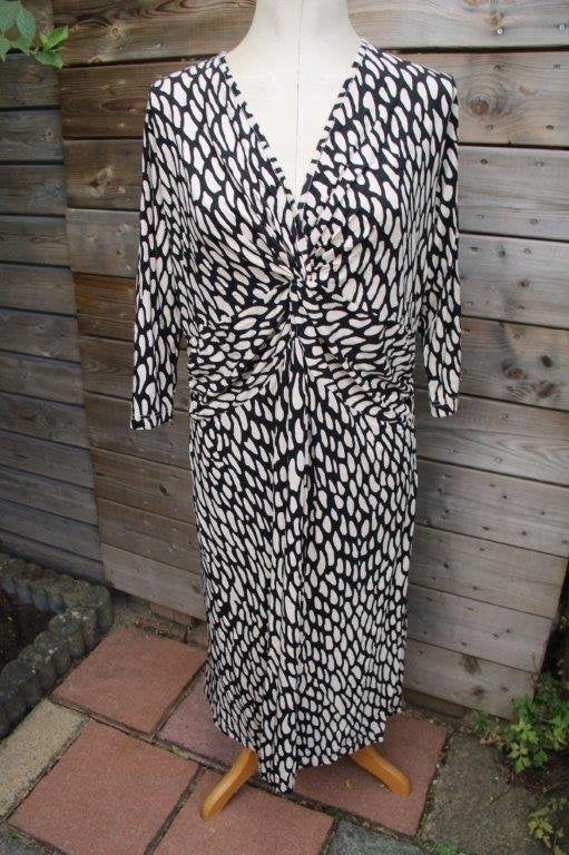 Jurk beige/ zwart Ulla Popken mt XL Vaste prijs, Zwart, Maat 46/48 (XL) of groter, Ulla Popken, Ophalen of Verzenden