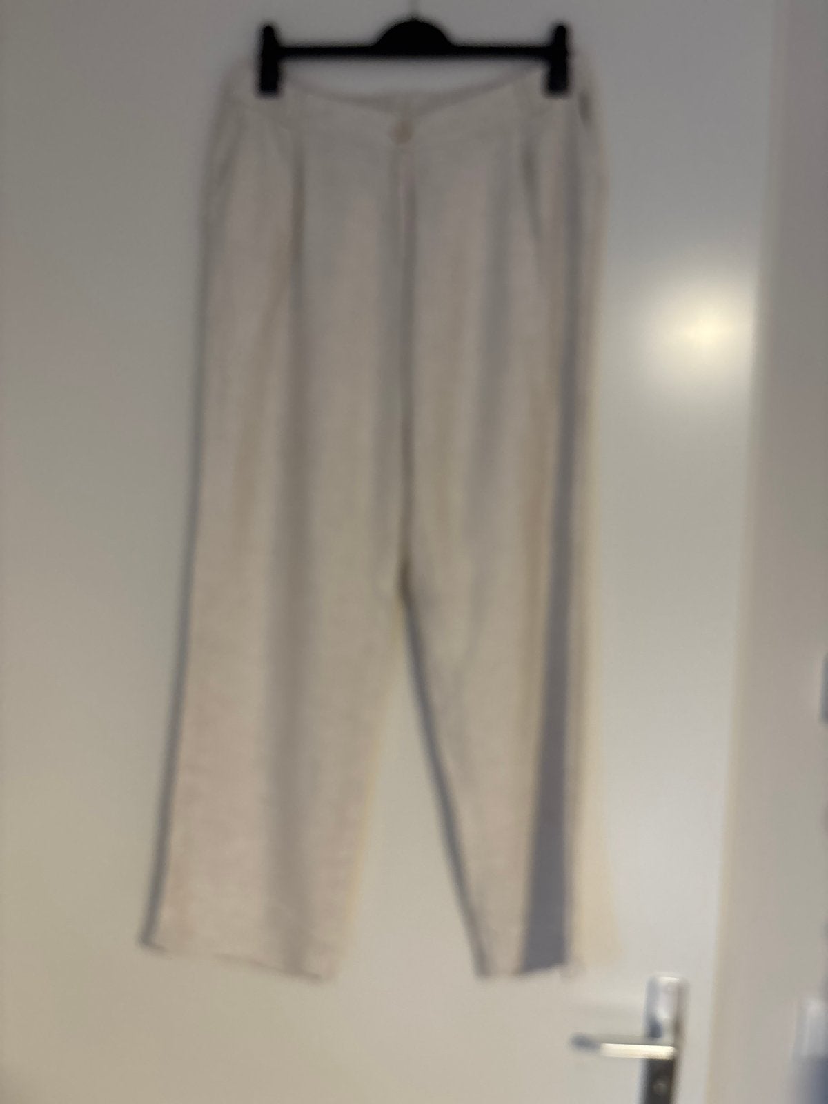 Paz Torras Linnen Broek - Maat 42/44 (L), Beige, Maat 42/44 (L), Ophalen of Verzenden, Zo goed als nieuw