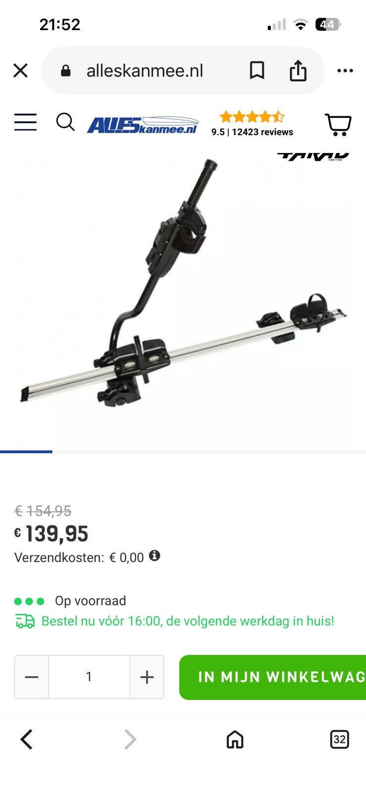 Farad fietsendrager dak, Ophalen, Zo goed als nieuw