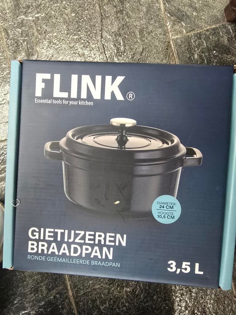 Flink gietijzeren braadpan 3,5 L, Huis en Inrichting, Keuken | Potten en Pannen, Ophalen of Verzenden