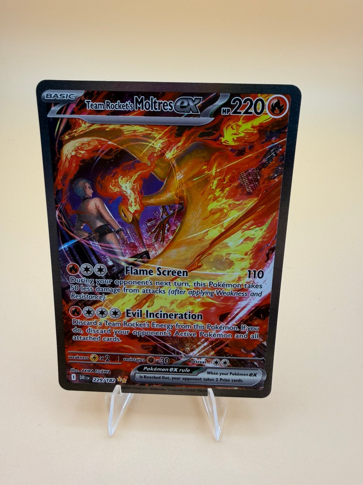 Team Rocket's Moltres ex (DRI 229), Ophalen of Verzenden, Zo goed als nieuw, Losse kaart