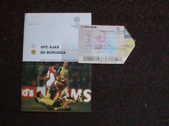 Ajax-Borussia Dortmund Ticket+Programma CL 1996, Ophalen of Verzenden, Gebruikt, Ajax, Overige typen