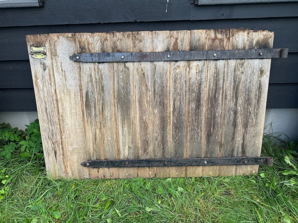 zware houten staldeur met smeedijzer, Doe-het-zelf en Verbouw, Ophalen, Gebruikt, 120 cm of meer, Overige typen