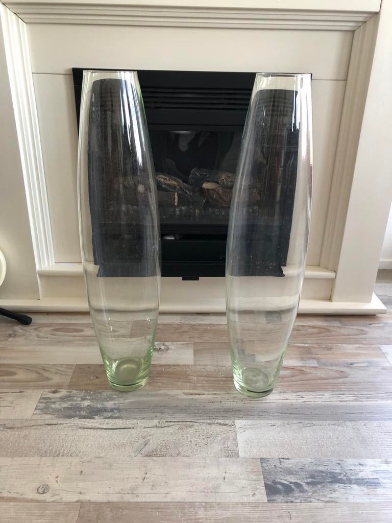 Mooie ovale vazen 70cm bieden mag !, Ophalen, Gebruikt, Glas, 50 tot 75 cm