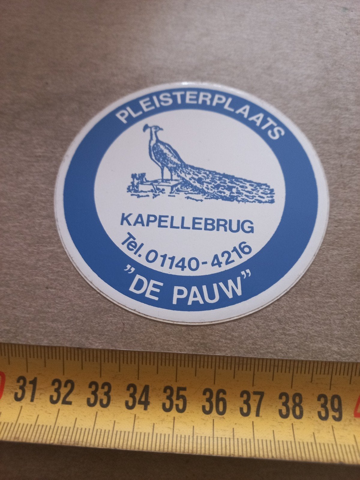Vintage Pleisterplaats Kapellebrug De Pauw Sticker, Ophalen of Verzenden, Gebruikt, Overige typen