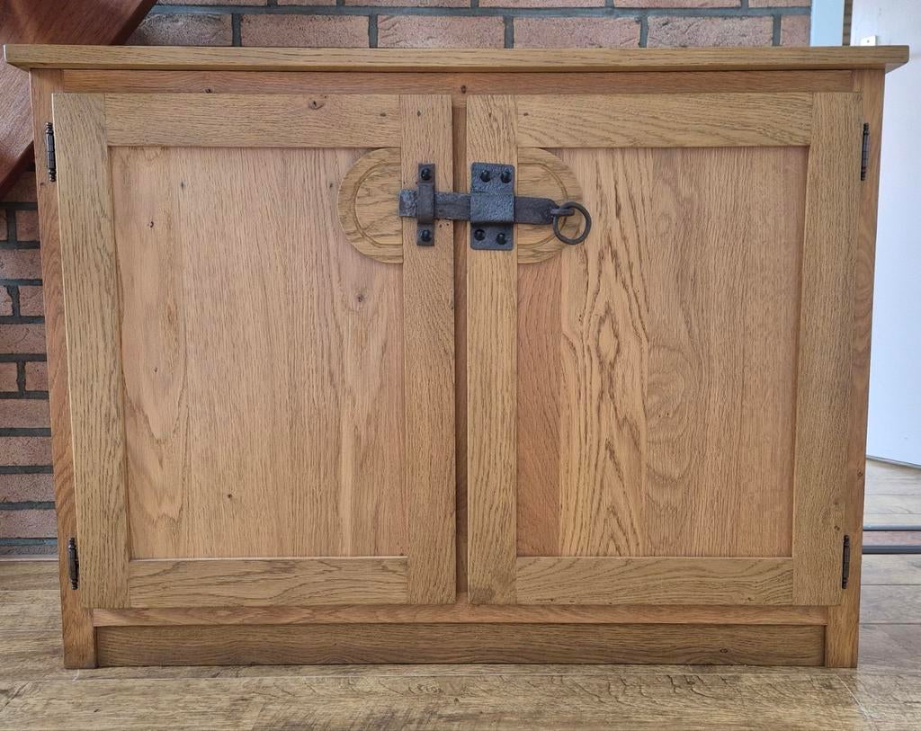 Eiken houten halkastje met 2 deuren - 100x75.5 cm, Huis en Inrichting, Ophalen, Gebruikt, 25 tot 50 cm, 50 tot 100 cm