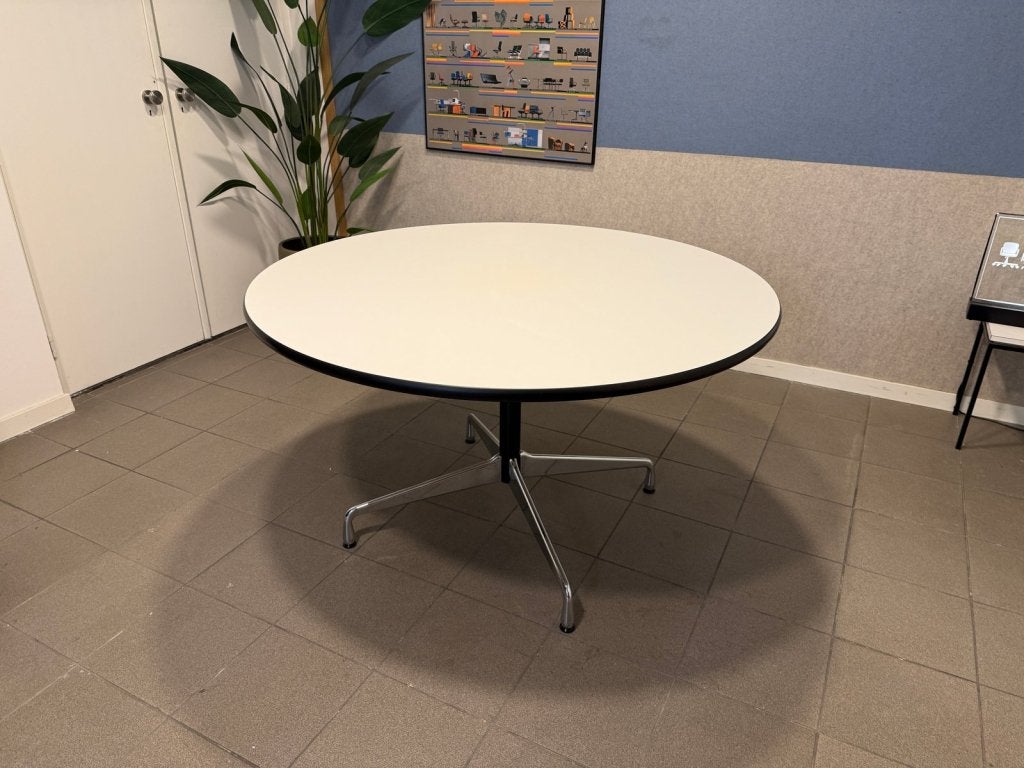 Vitra | Eames | Contract Table 130 cm | wit & chroom | 1x, Vitra, Overige houtsoorten, Kennedylaan 14b, 5571 KC Bergeijk, Rond