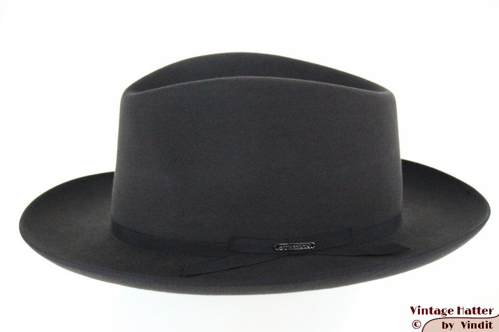 Gleufhoed Stetson donker grijs 61 =XL nieuw gratis verzenden, 60 cm (XL, 7½ inch) of meer, Stetson, Hoed, Nieuw