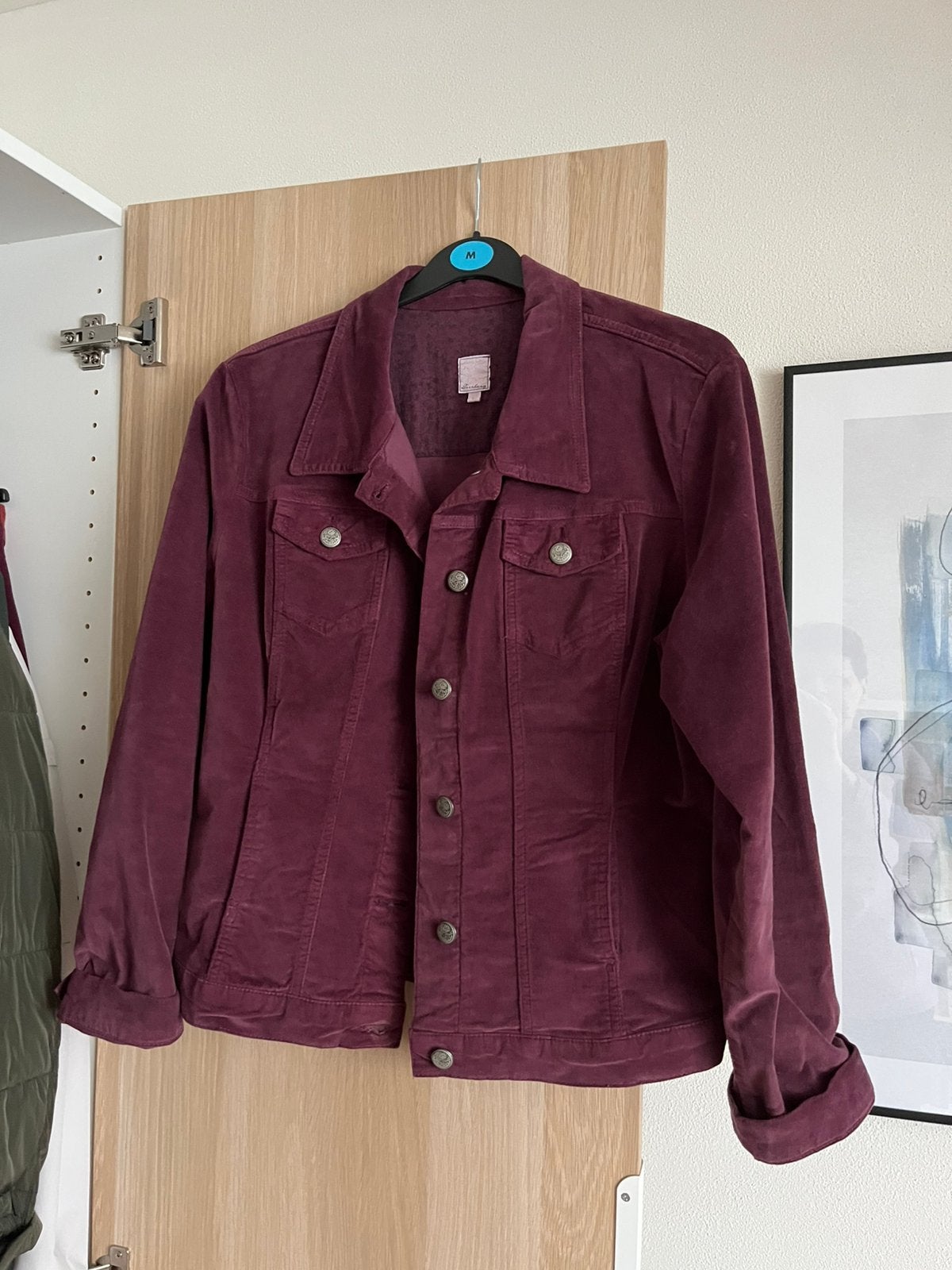Fluwelen jasje maat L bordeaux/wijnrode kleur, Ophalen of Verzenden, Zo goed als nieuw, Rood