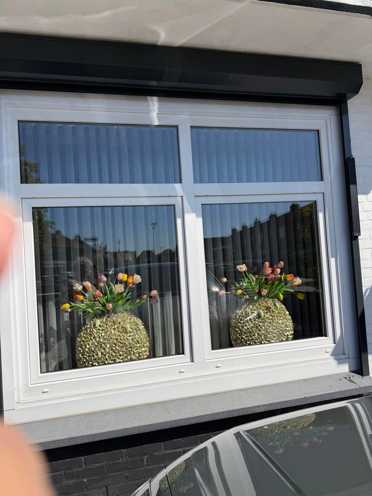 Kunstof glad raam kozijn DUBB GLAS 219 br 175 hoog, Ophalen, Hout, Raamkozijn