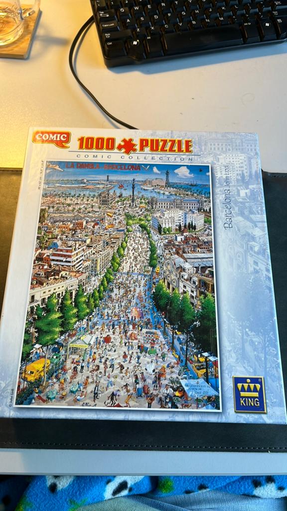 Legpuzzel Barcelona 1000 stukjes comic king, Ophalen of Verzenden, 500 t/m 1500 stukjes, Zo goed als nieuw, Legpuzzel