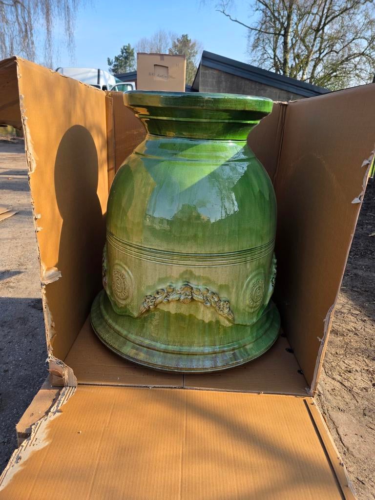 Prachtige Anduze pot geglazuurd, Tuin en Terras, Bloempotten, Aardewerk, Binnen, Balkon, Tuin, 70 cm of meer, Rond, Ophalen