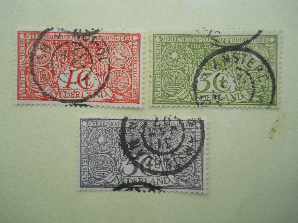 Nederland 1906 Tuberculose-zegels serie Nvph84-86 gestempeld, Ophalen of Verzenden, T/m 1940, Gestempeld