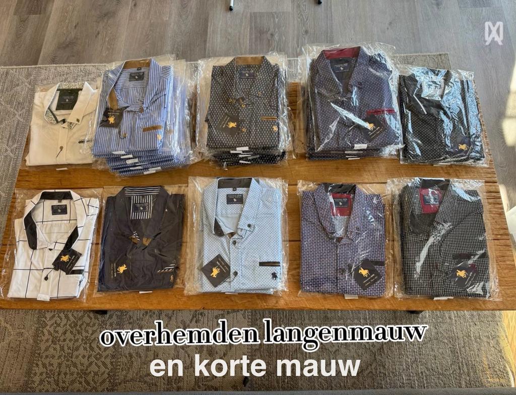 Grote partij ±250 nieuwe heren overhemden –import uit Spanje, Ophalen of Verzenden, Nieuw, Overige kleuren, Overige halswijdtes