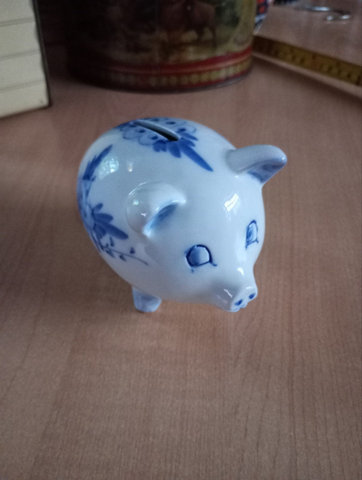 spaarpot delfs blauw varken, Ophalen of Verzenden, Zo goed als nieuw, Steen, Aardewerk of Keramiek, Dier