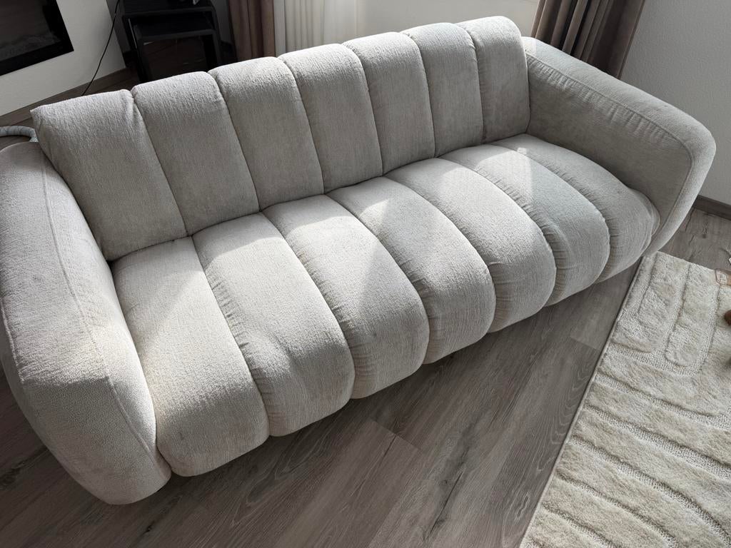 2 banken beige zand kleur 2,5 zits, Ophalen of Verzenden, Gebruikt, Japandi