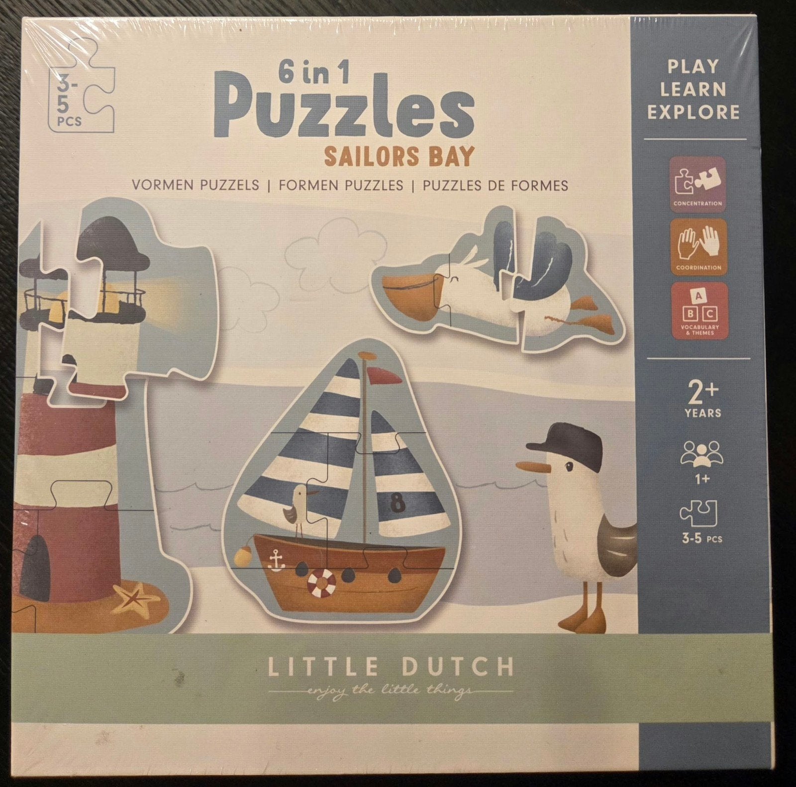Little Dutch 6-in-1 Puzzels Sailors Bay, Ophalen of Verzenden, Minder dan 10 stukjes, Nieuw, 2 tot 4 jaar