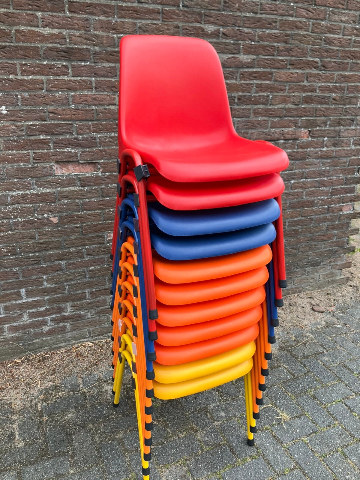 Kleurrijke stoelen AA-kwaliteit nieuw stapelstoelen kantine, Ophalen, Overige kleuren, Nieuw, Metaal