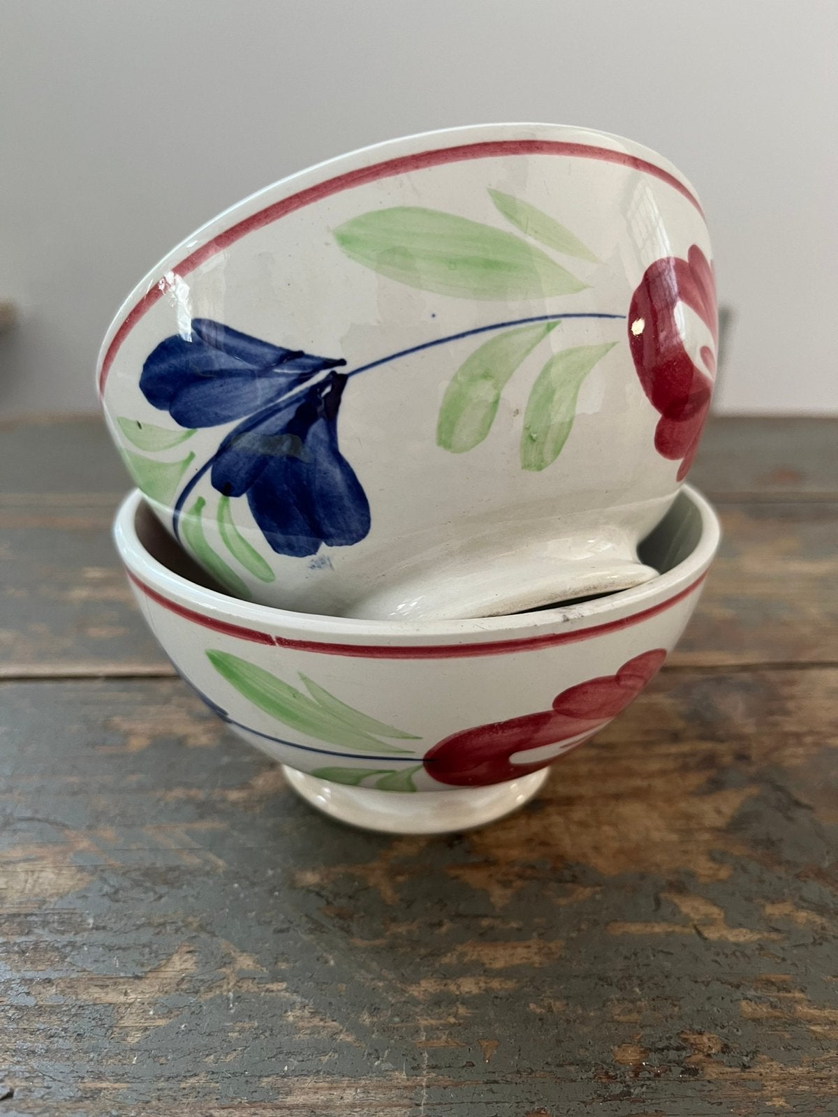 ANTIEKE KOMMEN NIMY BOERENBONT 2 STUKS SERVIES, Antiek en Kunst, Ophalen of Verzenden