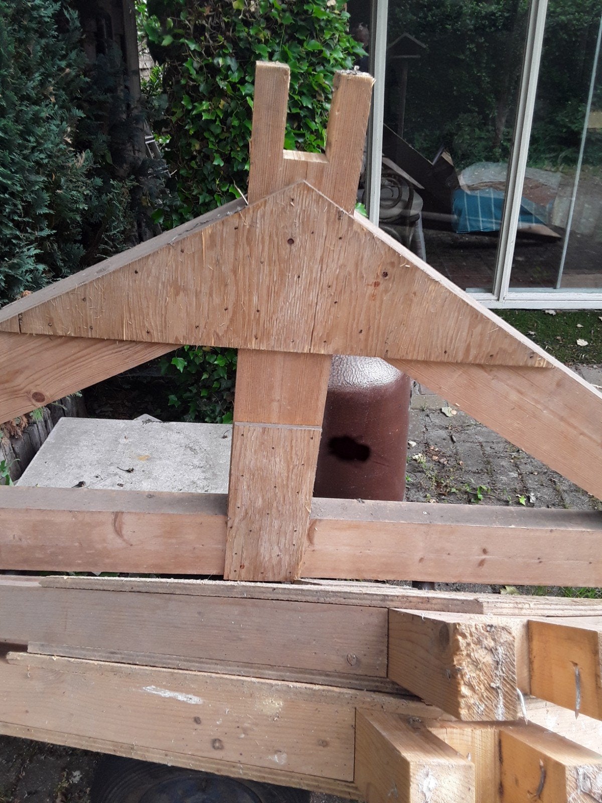 Mooie spanten 3 stuks breed3,60 hoog 103 cm, Doe-het-zelf en Verbouw, Hout en Planken, Ophalen of Verzenden, 50 mm of meer, Balk