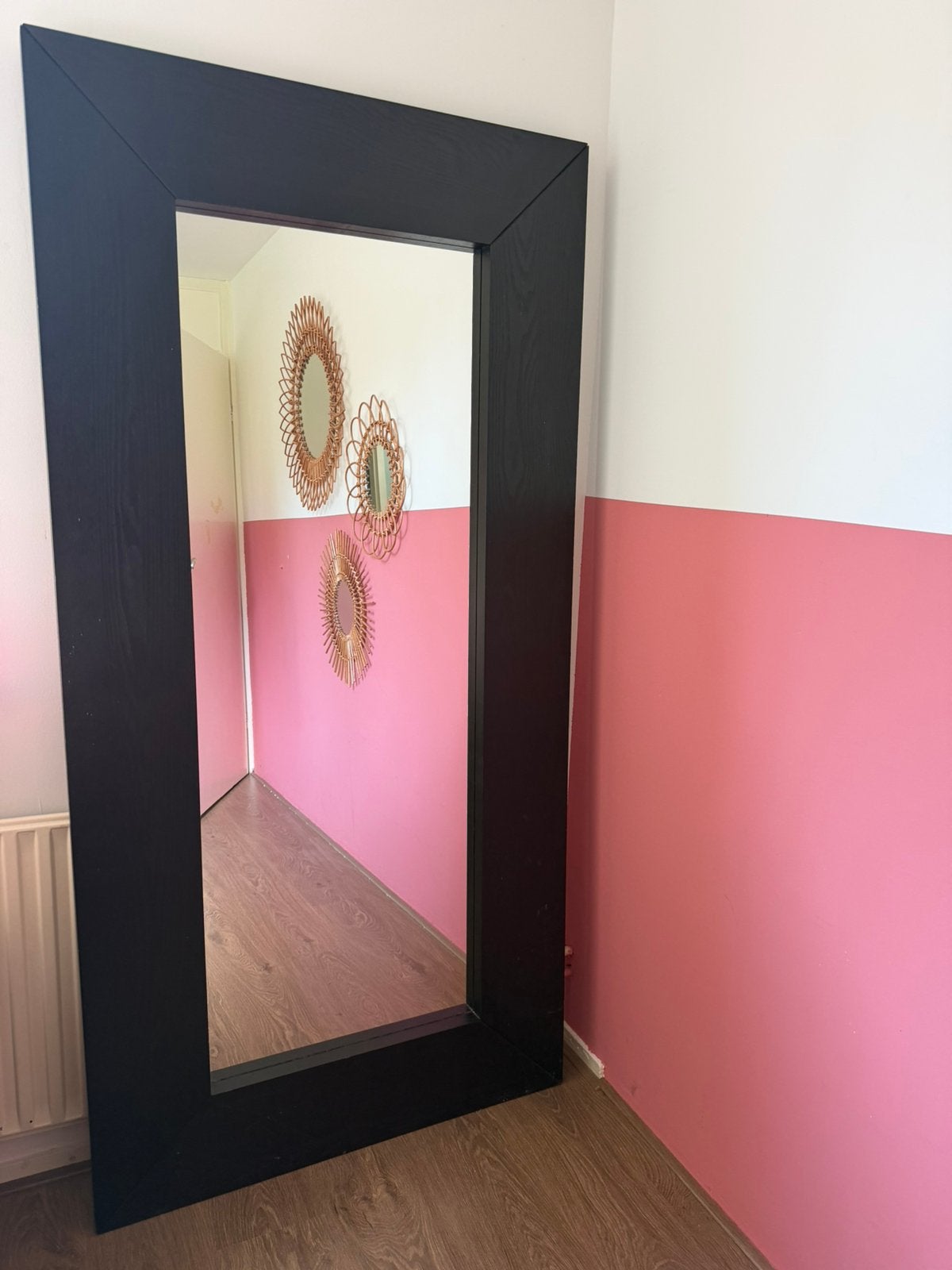 Bruin zwarte IKEA spiegel, Huis en Inrichting, Ophalen, Gebruikt, 75 tot 100 cm, 150 tot 200 cm