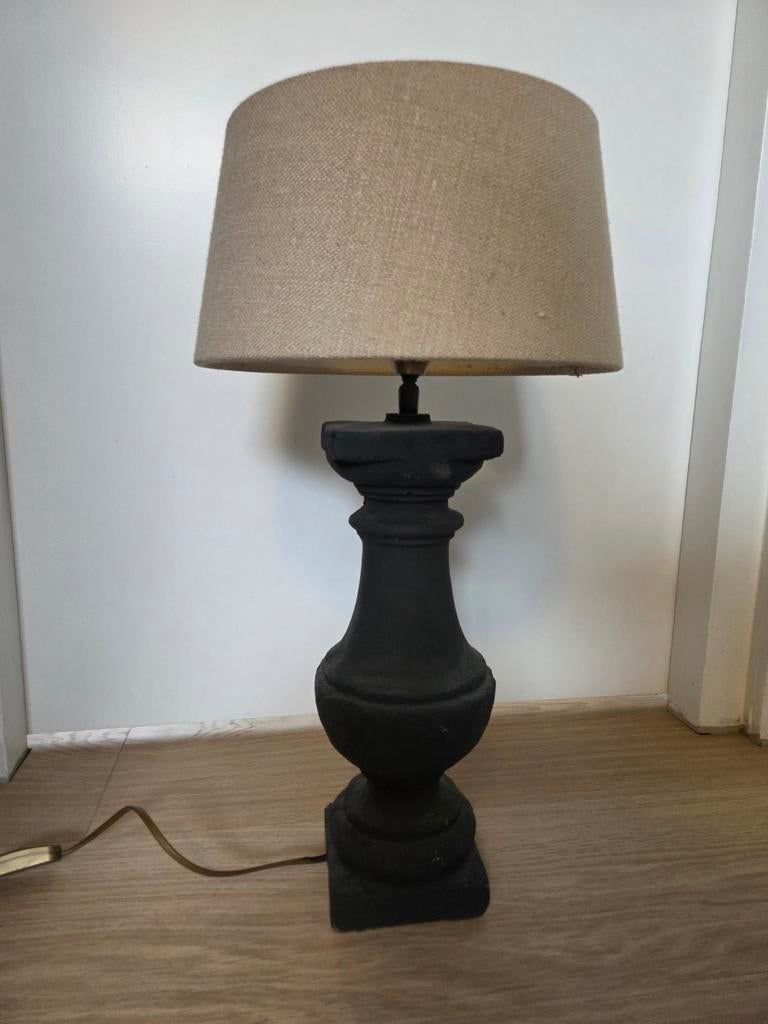 Stenen schemerlamp beige kap, Ophalen