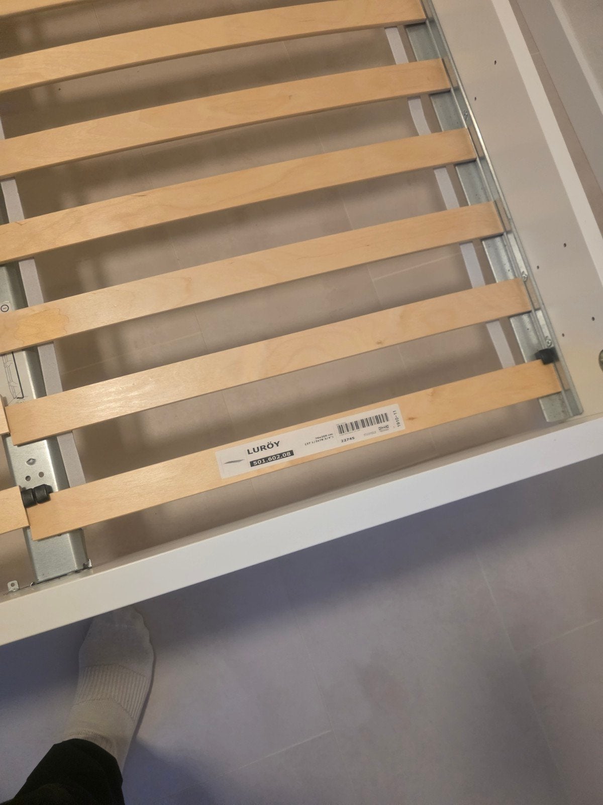 IKEA Malm bedframe wit 140x200 cm met lattenbodem, Wit, Tweepersoons, Zo goed als nieuw, 200 cm