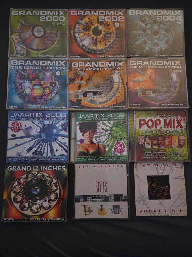 12x Ben Liebrand cd's Grandmix 12-inches Disco jaarmix cds, Cd's en Dvd's, Cd's | Dance en House, Ophalen of Verzenden, Zo goed als nieuw