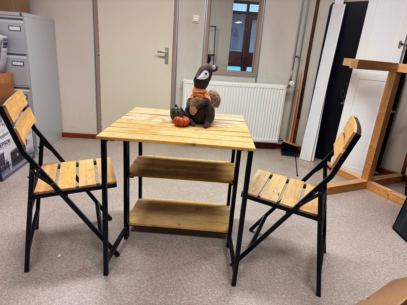 Inklapbaar bistro setje voor balkon of tuin, 2 zitplaatsen, Gebruikt, Eettafel, Ophalen of Verzenden