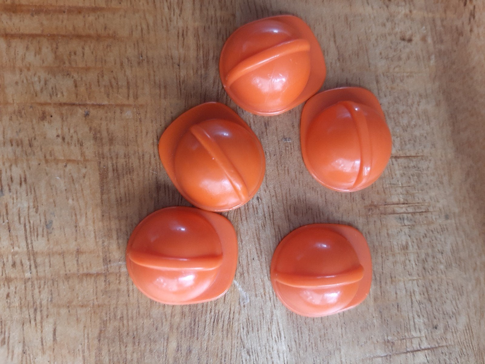 Playmobil bouwhelm oranje - 5 stuks, Ophalen of Verzenden, Gebruikt, Losse onderdelen, Overige typen