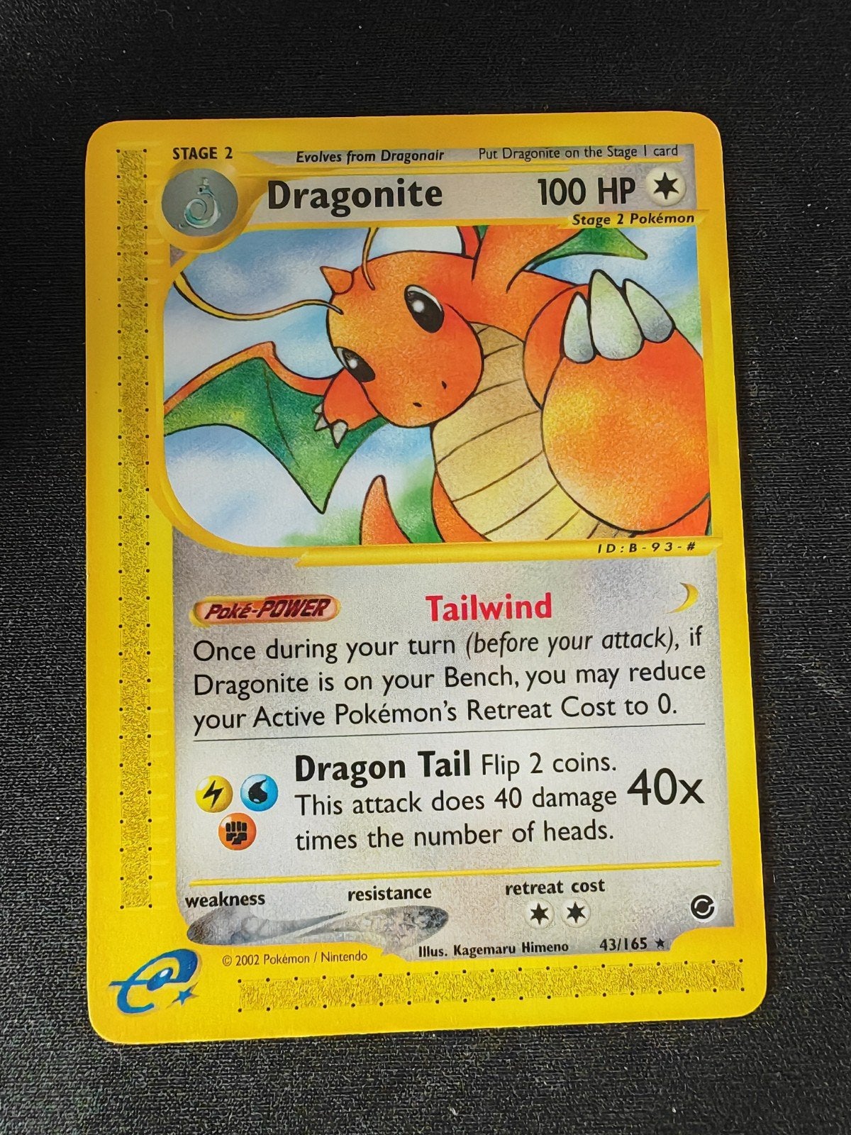 Dragonite Pokémon Kaart - 2002 - 43/165, Ophalen, Gebruikt, Losse kaart