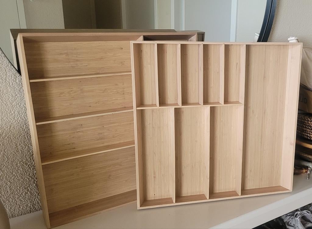 2 sts IKEA UPPdatera lade-organizer van bamboe, Ophalen of Verzenden, Zo goed als nieuw, Beige, Hout