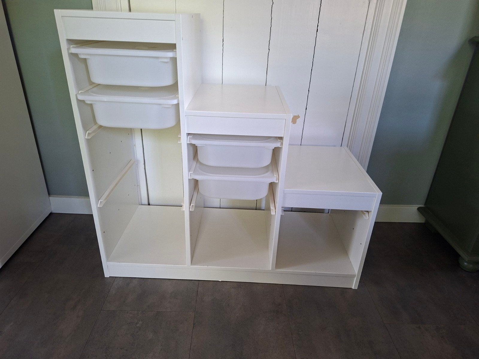 Ikea Trofast kast met 4 bakken en deksels, Ophalen, Gebruikt, Kast, 75 tot 100 cm