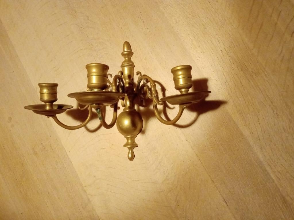 Muurkandelaar van messing, Ophalen of Verzenden