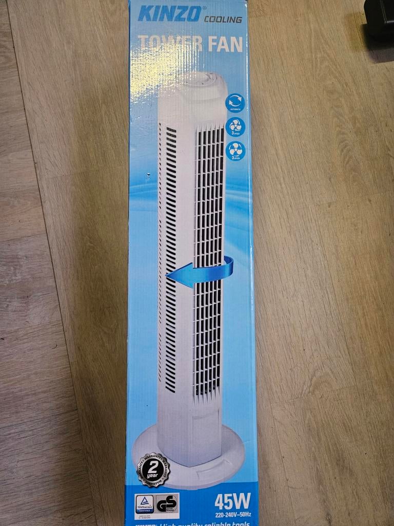 Kinzo Cooling Torenventilator 45W - Nieuw in doos, Witgoed en Apparatuur, Ophalen, Nieuw, Torenventilator