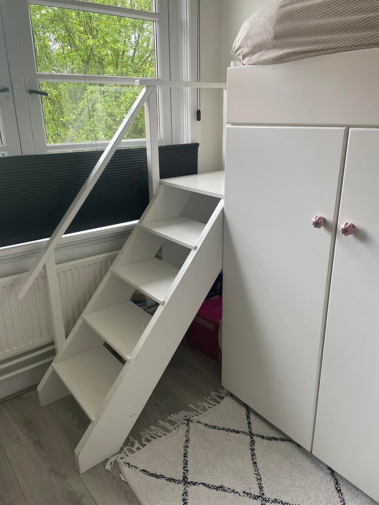 Hoogslaper, op maat gemaakt, Huis en Inrichting, Slaapkamer | Stapelbedden en Hoogslapers, Ophalen, Eenpersoons, Zo goed als nieuw