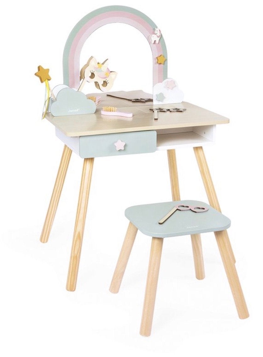 Janod Houten Unicorn Make-up Tafel met Accessoires, Ophalen of Verzenden, Nieuw, Ontdekken