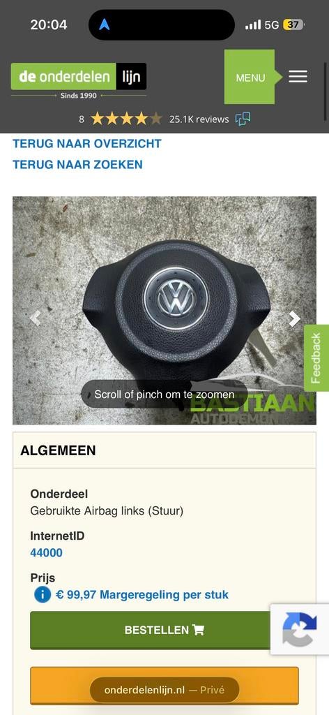 GEZOCHT!!! Stuurwiel Volkswagen Scirocco/Golf 6, Auto-onderdelen, Besturing, Ophalen of Verzenden, Gebruikt, Volkswagen