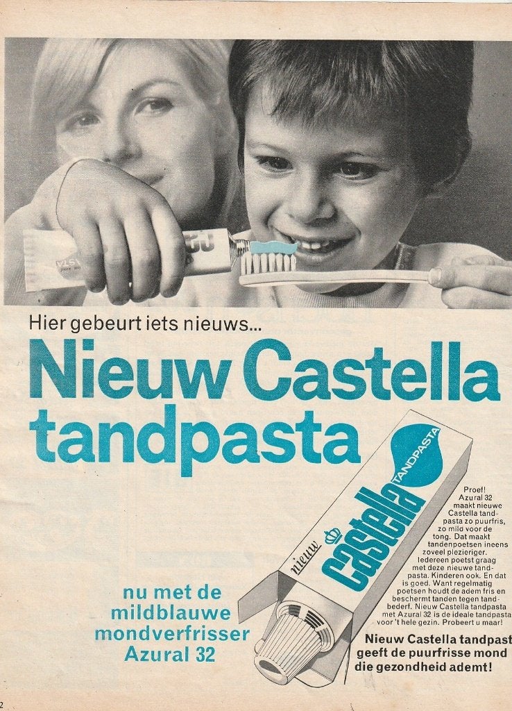Retro reclame 1967 Castella tandpasta jongetje nieuws, Verzamelen, Verzenden, Overige typen