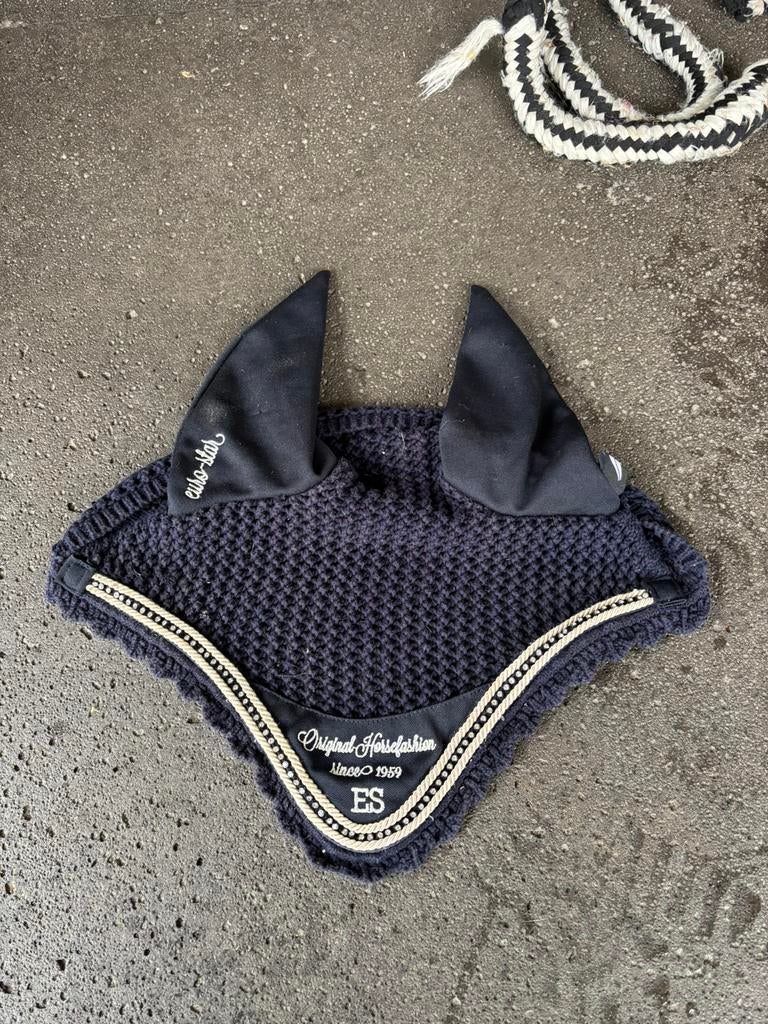 Euro star oornetje maat L / full donkerblauw, Dieren en Toebehoren, Ophalen of Verzenden, Zo goed als nieuw, Dressuur