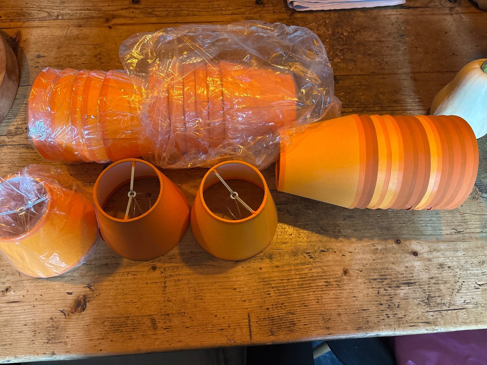 Oranje lampenkapjes - diverse tinten, Tafellamp, Rond, Oranje, Ophalen of Verzenden