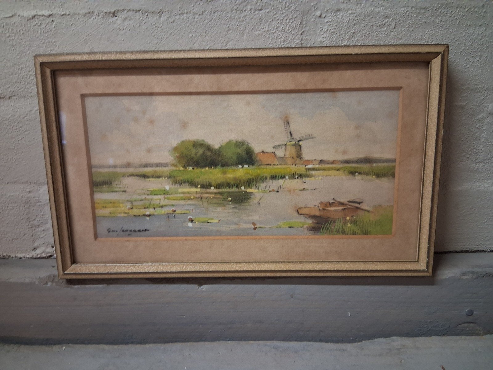 aquarel van Gerrit van Jeveren,, Ophalen of Verzenden