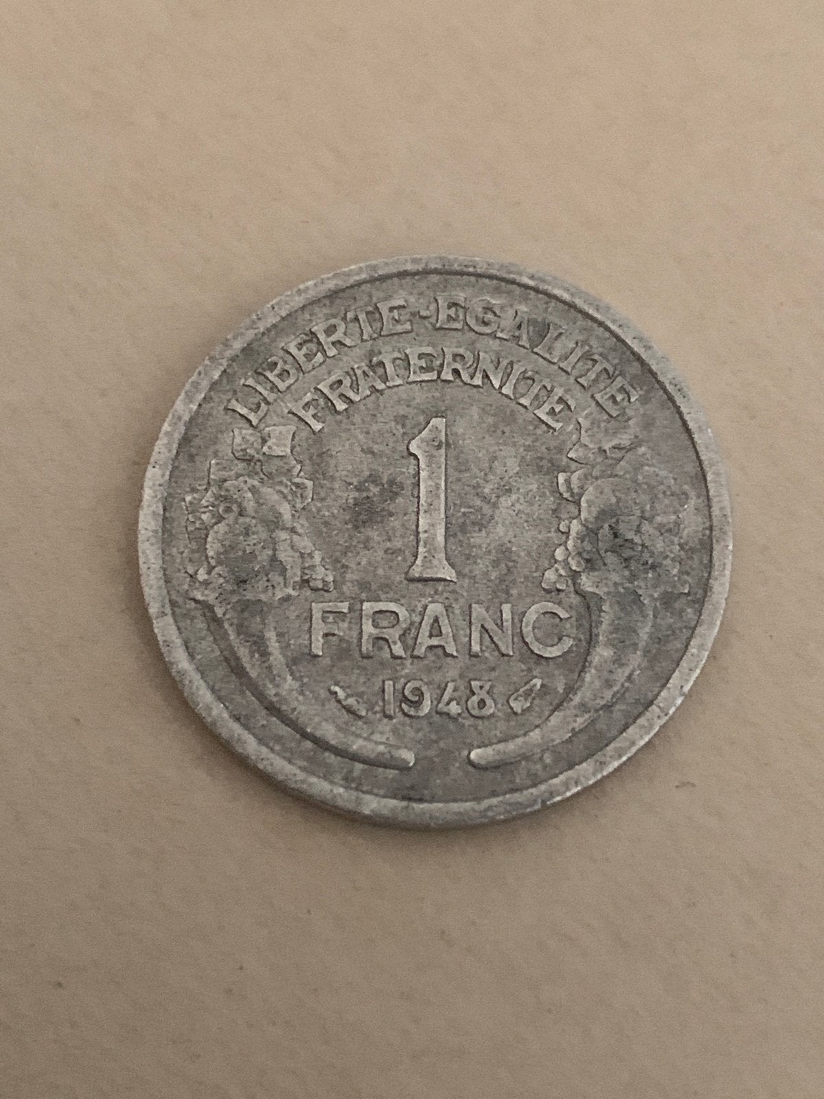 France 1948 1 FRANC Aluminium, Postzegels en Munten, Verzenden, Frankrijk, Losse munt