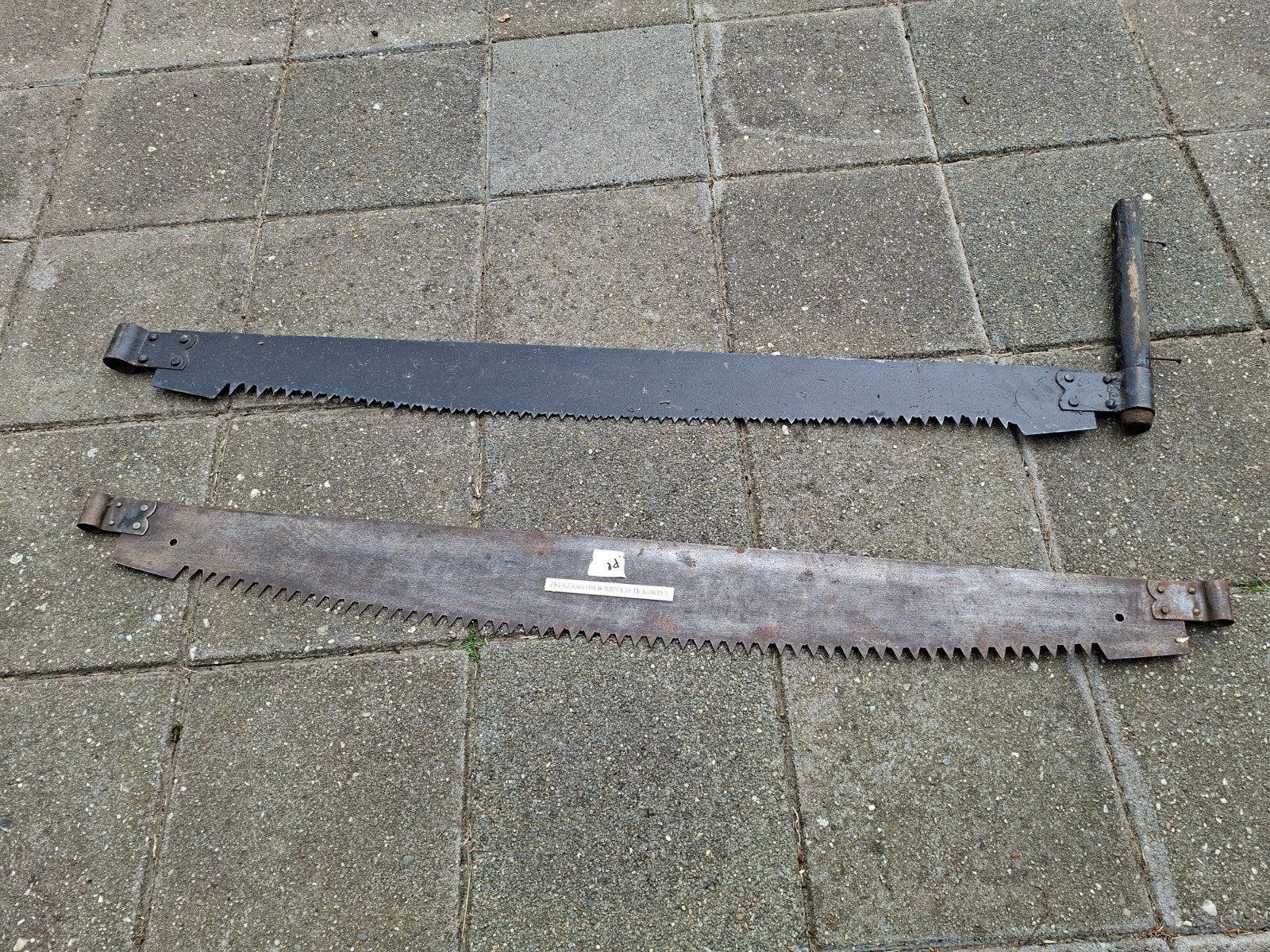Antieke trekzagen (2 stuks) - Handzaag voor houtbewerking, Ophalen, Gebruikt, Overige typen, 30 tot 70 mm