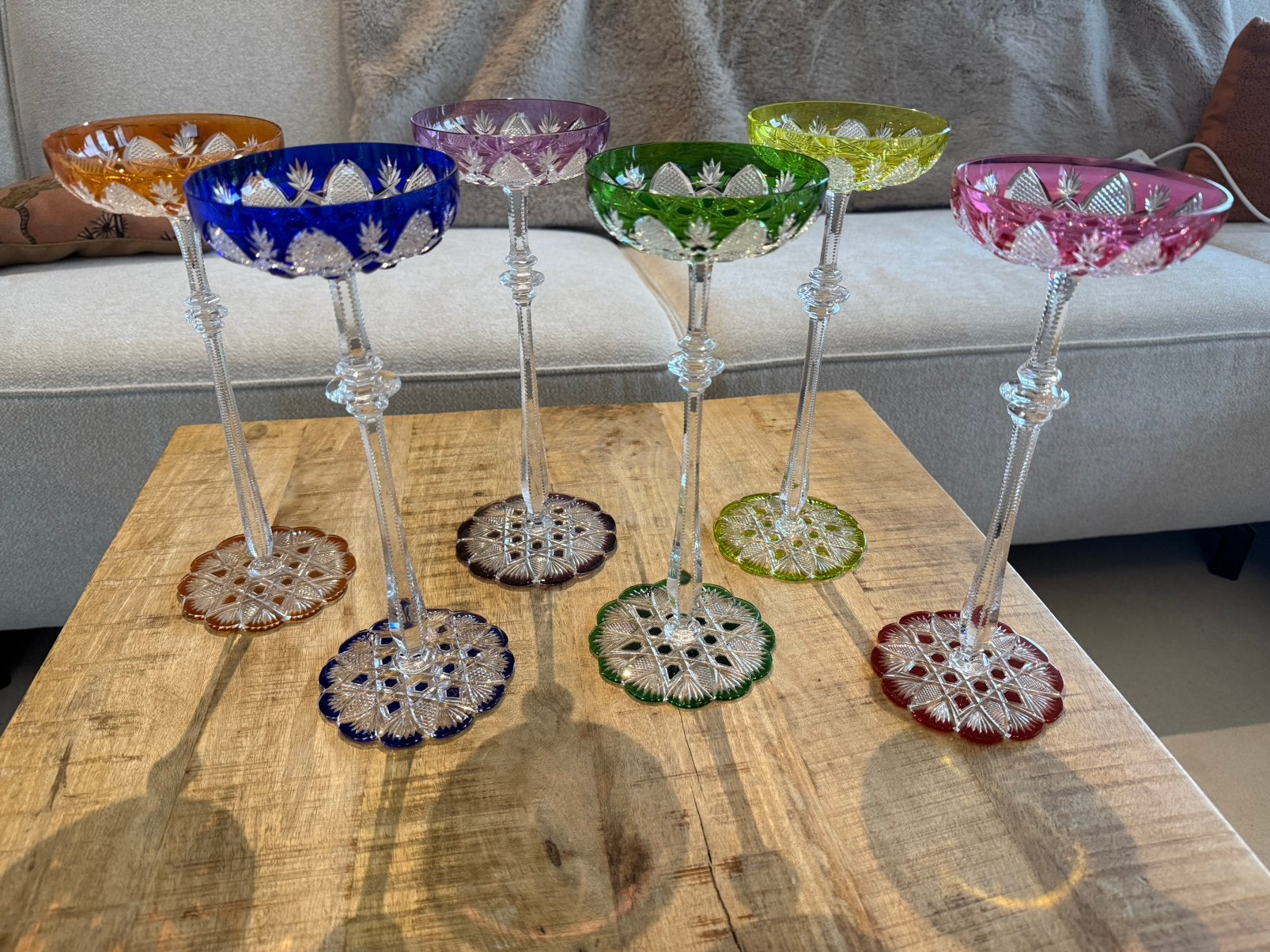 6 Baccarat Tsar champagne glazen op hoge poot, Antiek en Kunst, Ophalen of Verzenden