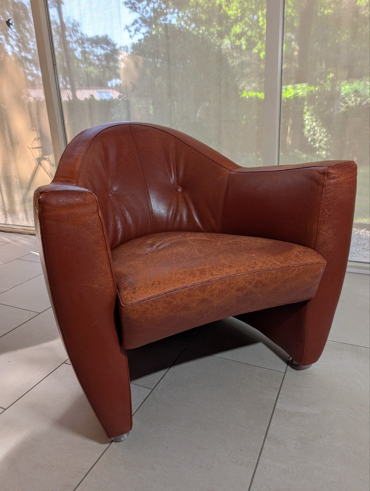 Leolux Carabas fauteuil - Opknapper, Ophalen, Modern design, Gebruikt, 75 tot 100 cm