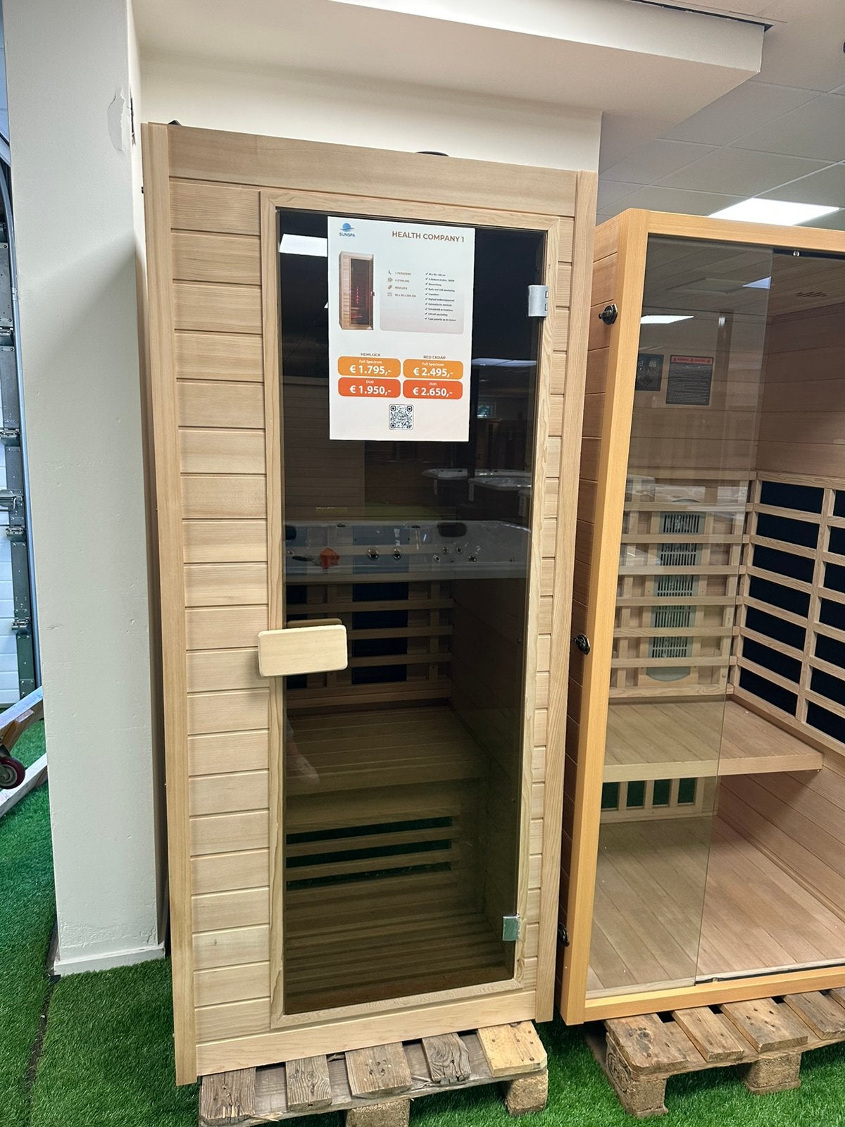 Infrarood showroom model sauna direct leverbaar, Ophalen, Zo goed als nieuw, Infrarood, Complete sauna