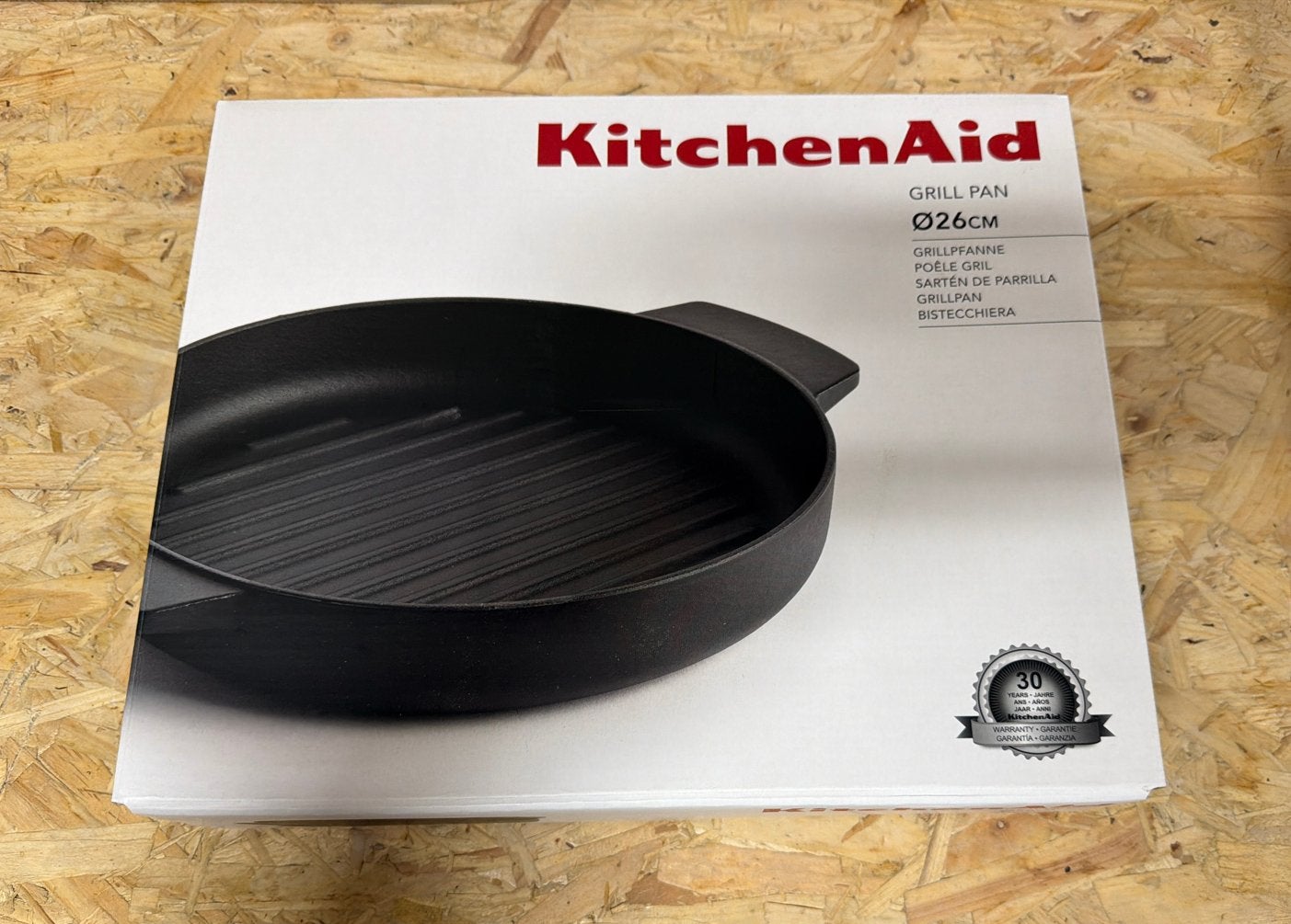 KitchenAid Grillpan Ø26cm - Nieuw in doos, Huis en Inrichting, Keuken | Potten en Pannen, Ophalen of Verzenden, Nieuw, Gietijzer
