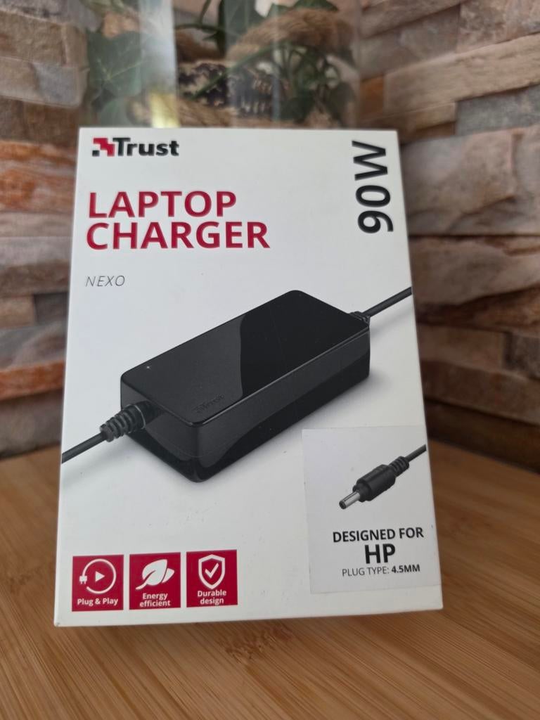 Trust Nexo 90W Laptop Oplader voor HP (4.5MM plug), Ophalen of Verzenden, Nieuw, Trust